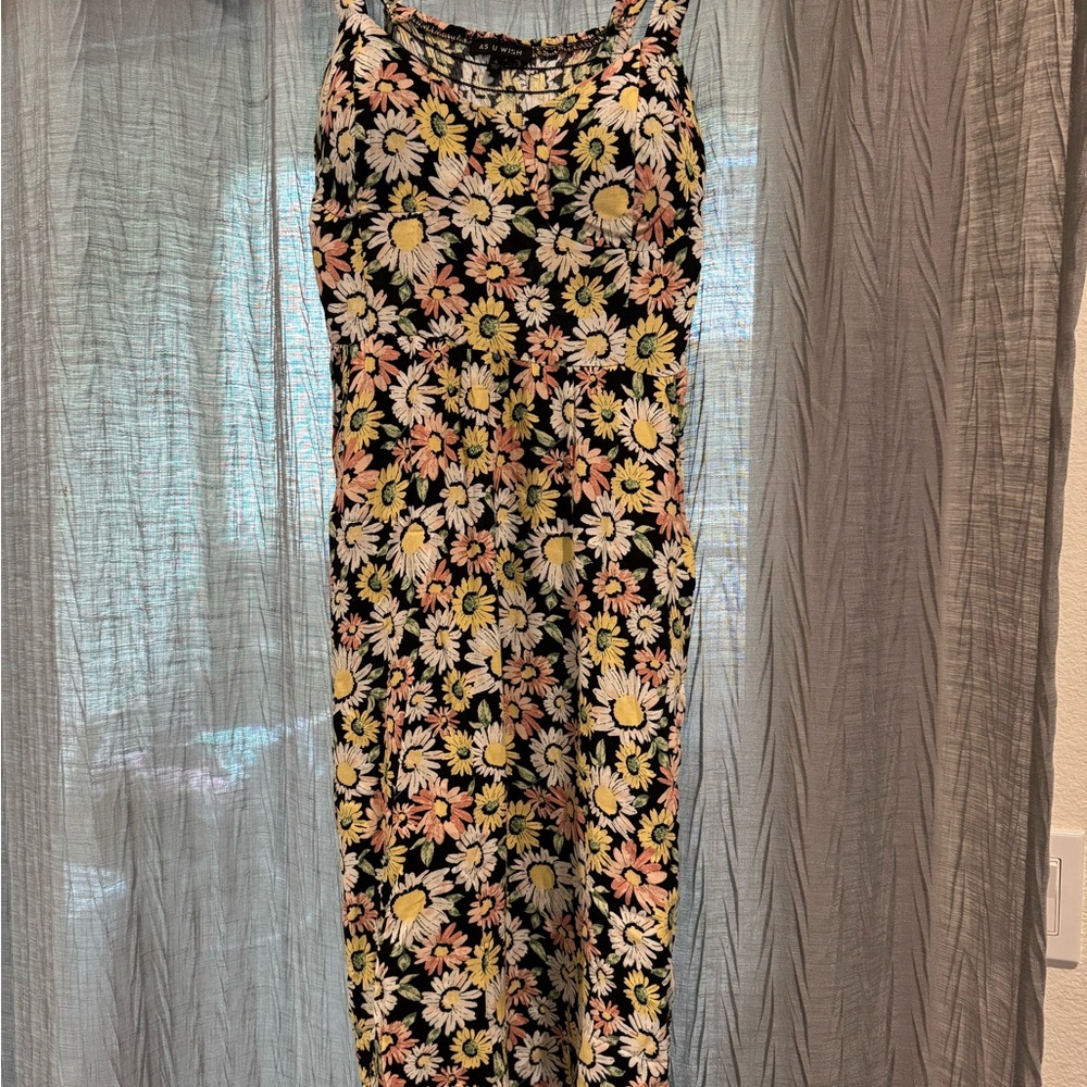 As U Wish Floral Dress - Black and Yellow